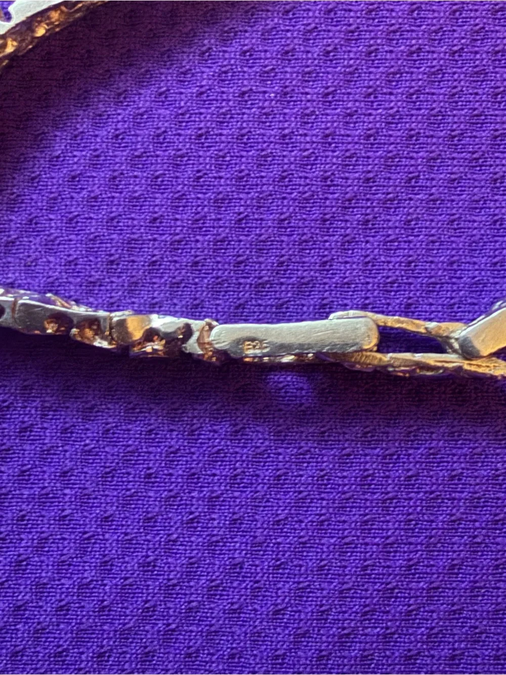 925 Sterling Silver Nugget Bracelet With Rose Gold Overlay